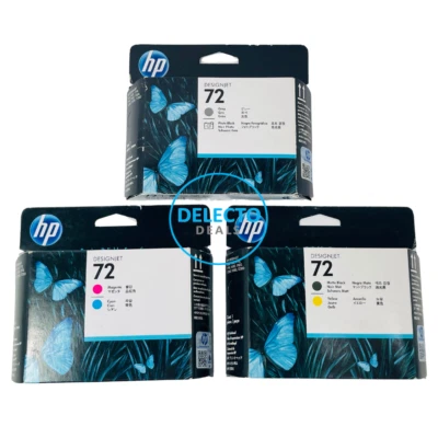 3-PACK GENUINE HP 72 Printhead (C9380A/C9383A/C9384A) NEW SEALED BOXES - Image 1 of 4