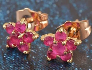 HEART EARRINGS IN GOLD, WITH ZIRCONIUM AND TOPAZ - Picture 1 of 1