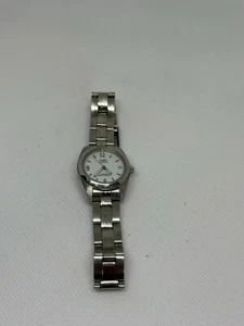 TIMEX WOMENS INDIGLO WRISTWATCH SILVER WHITE DIAL NEW BATTERY no battery cover - Picture 1 of 5