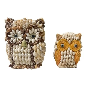 1 Muschel 1 Muschel/Zwirn Eule Handarbeit Souvenir Figur Philippinen Strand - Bild 1 von 8