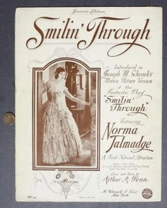 Partitura musical de la actriz de Hollywood Norma Talmadge Sonríe a través de 1919 muy escasa--- - Imagen 1 de 1