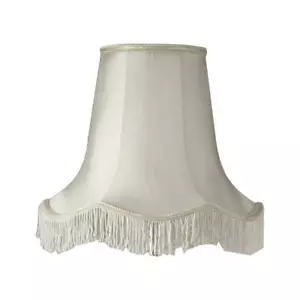 Ivory Cream Scallop Fringe Faux Silk Lampshade Ceiling Light Table Lamp Shade - Picture 1 of 6