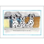Dalmation Dog Greeting Card Funny Alisons Animals 6 On The Dot Blank & Envelope