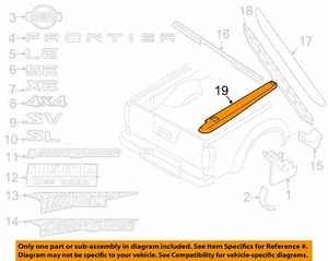 NISSAN OEM Frontier Pick Up Box Bed-Rail Cover  LEFT-ONLY 999T1BZ200KC 76 Inches - Bild 1 von 1