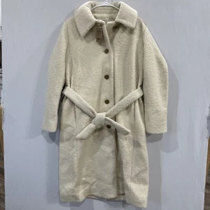 Abrigo largo sherpa de poliéster reciclado ajuste relajado para mujer Amazon Aware talla S arena - Imagen 1 de 6