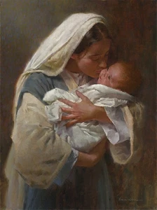 Morgan Weistling Kissing the Face of God - Mary and Baby Jesus - Picture 1 of 1