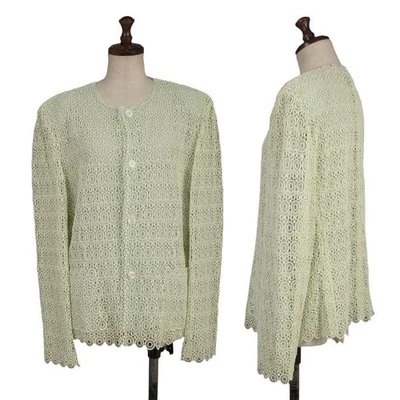 Chaqueta sin cuello en capas de encaje COMME des GARCONS talla M (K-132852) Foto 1 de 4