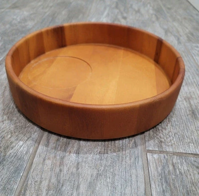 Vtg Acacia Wood Southern Living Round Tray Fruit Decorative Catch All Serving  - Image 1 of 4