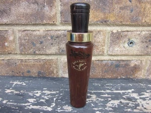 Vintage John Asbille Duck Call Reelfoot Lake Metall Schilf gebändert signiert mit Etikett - Bild 1 von 6