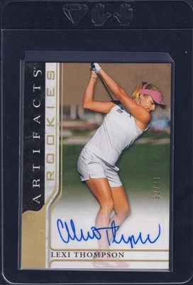 2021 Upper Deck Artifacts Rookies 76 Lexi Thompson Gold Spectrum Auto #/49 RC - Image 1 of 2