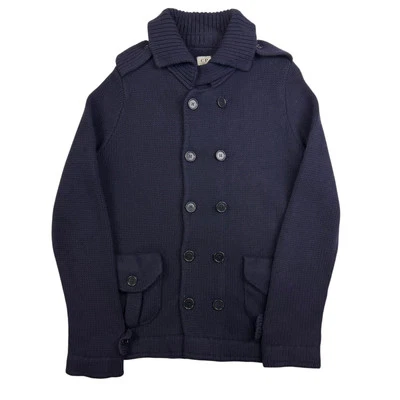 C.P. Company Men's Size 50 Navy Wool Double Breasted Knit Jacket Large Rare - Image 1 of 4