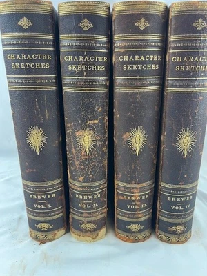 1892~Character Sketches of Romance Fiction & The Drama~Brewer~1st Ed Volumes 1-4 - Image 1 of 4