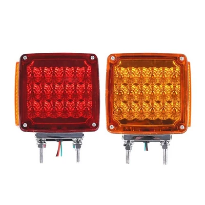 Pair 39LED Dual Face Stud Mount Pedestal Fender Turn Signal Side Marker Light xj - Image 1 of 4