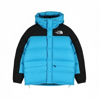 THE NORTH FACE Himalayan Men's Jacket M 550 Down Hooded Quilted Blue Logo * - Image 1 of 4