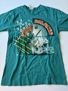 Vintage 90’s NWOT Miami Dolphins Single Stitch Unisex Size Large Made In USA - Picture 1 of 7