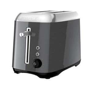 Black Stainless Steel 2 Slice Toaster Versatile Settings Extra Lift Toast Shade - Picture 1 of 7