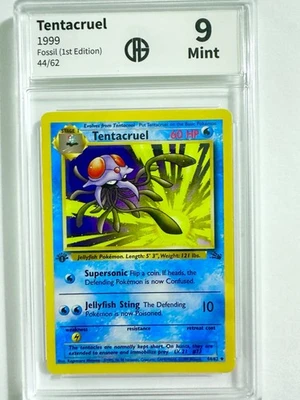 Pokemon 1ST EDITION (1999) TENTACRUEL 44/62 - FOSSIL SET -  CAG MINT 9 # 73 - Image 1 of 2