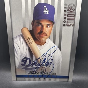 MIKE PIAZZA SIGNED 8x10 LOS ANGELES DODGERS DONRUSS STUDIO CARD JSA - Picture 1 of 6