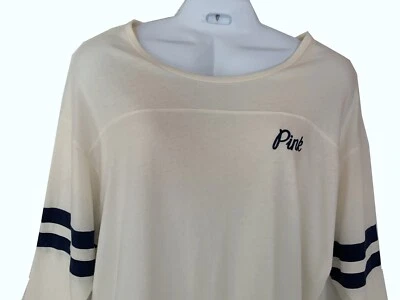 Sudadera para mujer Victoria Secret rosa color marfil/azul marino talla L relajada Foto 1 de 4