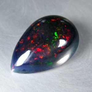4.17 CT 15X10MM AMAZING MULTI-COLOR SPARKLING NATURAL SOLID BLACK OPAL - Picture 1 of 3