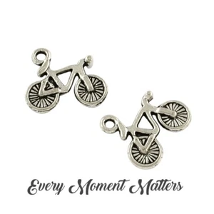 10 x Tibetan Silver BIKE BICYCLE BIKER PEDAL BIKE MOUNTAIN 15x13mm 3D Charms - Picture 1 of 7