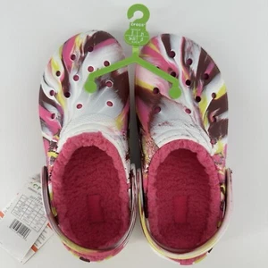 Crocs Juniors Classic Lined Marbled Clog US Sz J3 3 Tie Dyed *Sold Out* Rare NWT - Picture 1 of 5