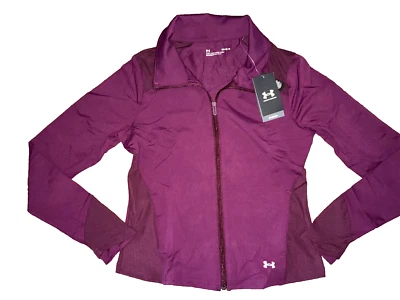 CHAQUETA UNDER ARMOUR MERIDIANA Púrpura Piedra Ajustada con Agujeros para los Pulgares Mujer MEDIANA NUEVA Foto 1 de 4