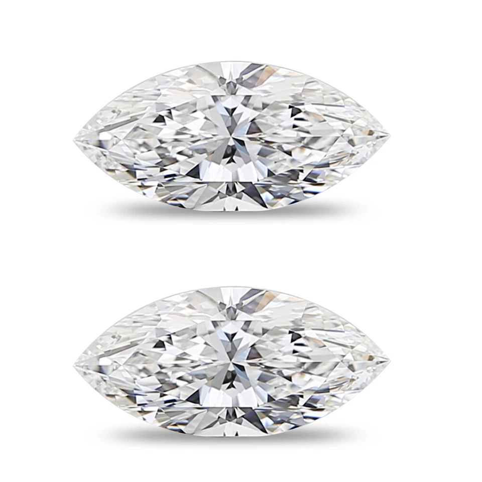 0.41 Ct CVD Diamond White G Color VVS Clarity Marquise Cut Diamond Matching Pair - Image 1 of 1