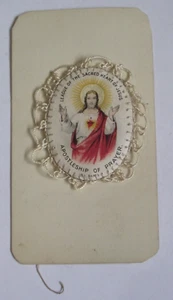 Embroidered scapular badge Apostleship of Prayer Sacred Heart of Jesus Paris Fr. - Picture 1 of 5