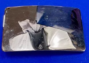 Simple reflective western silver tone belt buckle for your craft or project - Picture 1 of 15