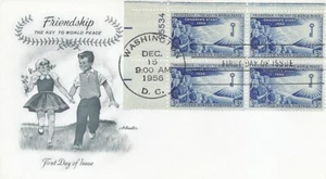 1085   3c   CHILDREN - AM - Plate block of 4 - Picture 1 of 1