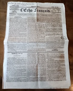 Vieux Journal - L'Echo Français Journal Quotidien - 15ème ANNEE 1843 N° 163 - Imagen 1 de 2