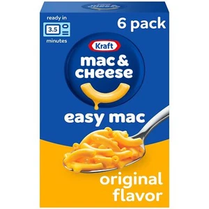 Kraft Easy Mac Original Flavor Macaroni and Cheese Meal Dinner Kit, 6 Pouches - Picture 1 of 9