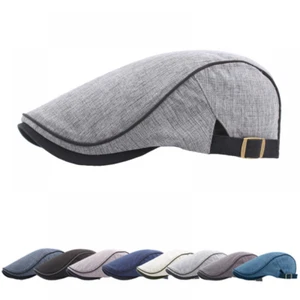 Men Gatsby Flat Duckbill Newsboy Hat Golf Summer Driver Beret Ivy Adjustable Cap - Picture 1 of 13