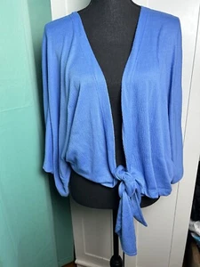 Cárdigan boho para mujer One World frente abierto con corbata ganchillo encaje espalda ala murciélago talla M - Imagen 1 de 11