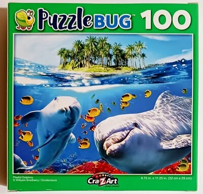 Playful Dolphins 100 Piece 8.75" x 11.25" Puzzlebug Jigsaw Puzzle NEW - Image 1 of 4