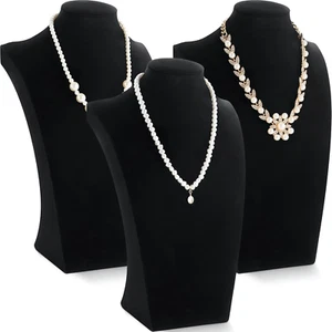 3 Stck. Samt Schmuck Display Büste Halskette Display Ständer Halskette Schaufensterpuppe halten - Bild 1 von 11