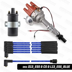 Ford Essex V6 elektronischer Verteiler mit Sportspule und blauen Leitungen - Bild 1 von 10
