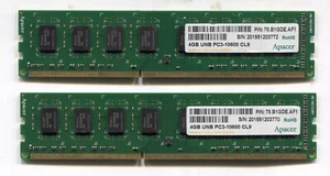Apacer 4GB 78.B1GDE.AF1 UNB PC3-10600 CL9 DDR3 Desktop Memory (Untested) - Afbeelding 1 van 1