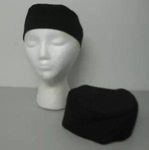 Chefs Hat Black Skull Cap Chat Chef Hat Adjustable Lot of 2 - Picture 1 of 7