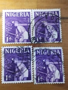 GM220 NIGERIA 1D 1961 USED 4 STAMPS - Picture 1 of 1
