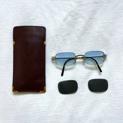 Vintage Occhiali CARTIER C DECOR Sunglasses Lunette Brille Frame Platinum - Image 1 of 4