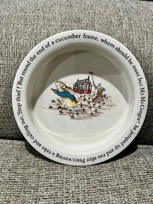 Wedgwood Peter Rabbit Childs Porringe Bowl Stop Thief! Eturia & Barlaston Foto 1 de 4