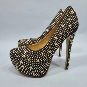 Cape Robbin Kenia-XKK-11 Plateau High Heels Pumps Damenschuhe Größe 8 Nieten - Bild 1 von 11