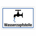 "Campingplatz Wasserzapfstelle" – Hochwertiges Hinweisschild fr den Auenbereic