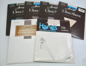 6 Pairs Hanes Pantyhose Size Small Fits 95-125 lbs Black Taupe Beige Ivory Sheer - Picture 1 of 14