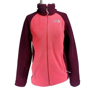North Face Womens Long Sleeve Pink Maroon Fleece Zip Up Size S/P - Picture 1 of 5