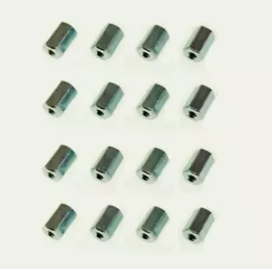 Paquete de 16 tuercas de acoplamiento hexagonal de 1/2"" de largo 6-32 X 1/2"" de largo con placa de zinc RC63212 - Imagen 1 de 1