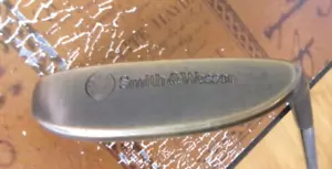Smith & Wesson Brass heel Shafted Putter 35" Long Leather Wrap Grrip Vintage. - Picture 1 of 16
