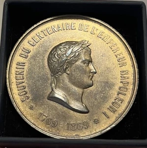 1769-1869 Frankreich NAPOLEON I BONAPARTE - CENTENAIRE Medaille - vergoldet AE - 52g - Bild 1 von 4